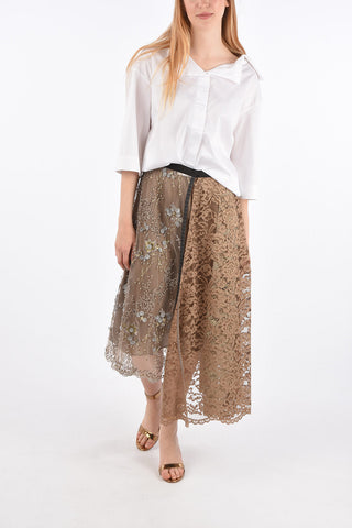 Embroidered Wrap Skirt with Jewel Applications