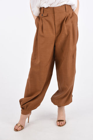 Double Pleat Pants with Ankle Buttons