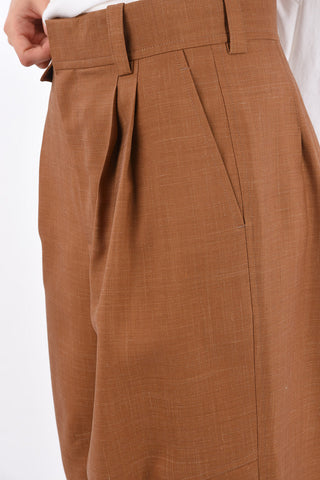 Double Pleat Pants with Ankle Buttons