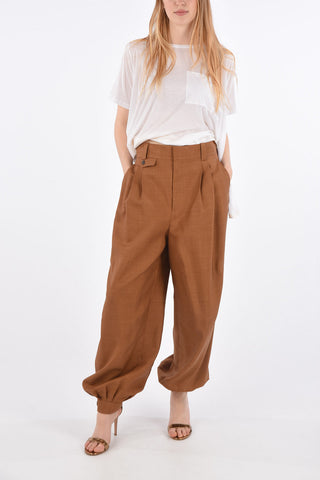 Double Pleat Pants with Ankle Buttons