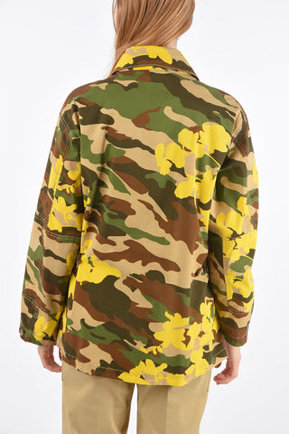 Beads Embellished Logo Military Shirt