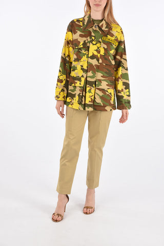 Beads Embellished Logo Military Shirt