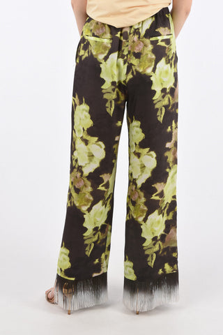 Floral Printed Pajama Pnats with Fringes