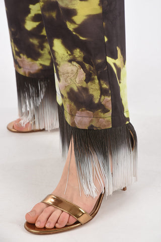 Floral Printed Pajama Pnats with Fringes