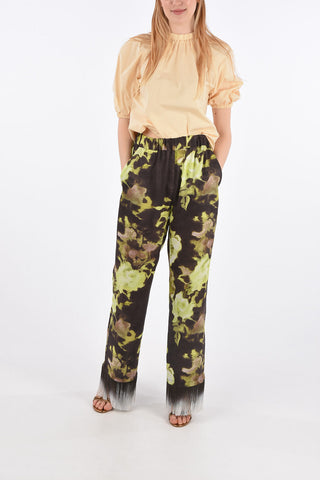 Floral Printed Pajama Pnats with Fringes