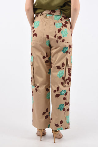 Belted Floral Cargo Pants 