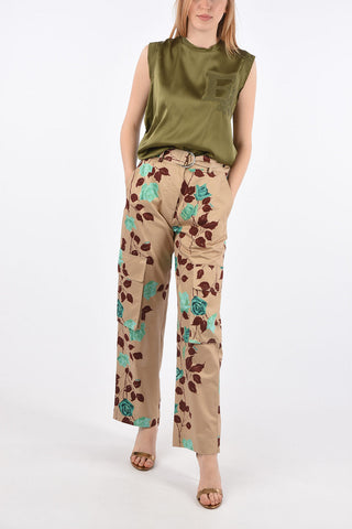 Belted Floral Cargo Pants 