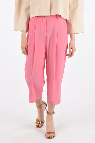 Pantaloni Crop a Doppia Pince