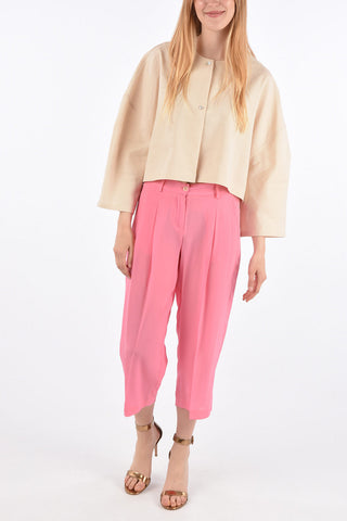 Pantaloni Crop a Doppia Pince