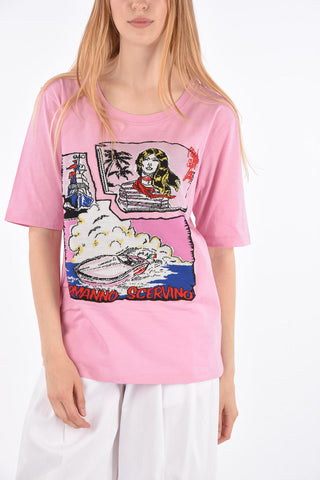 T-shirt with Embroidered Applications