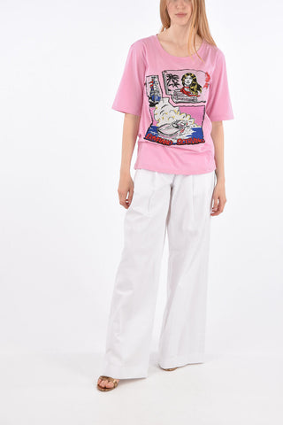 T-shirt with Embroidered Applications
