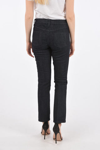 slim fit piping jeans