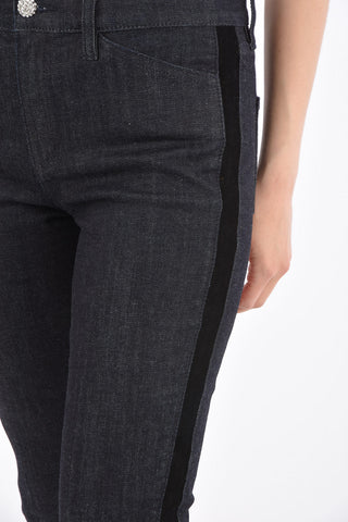 slim fit piping jeans