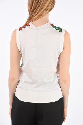 sleeveless Silk Polka dots sweater