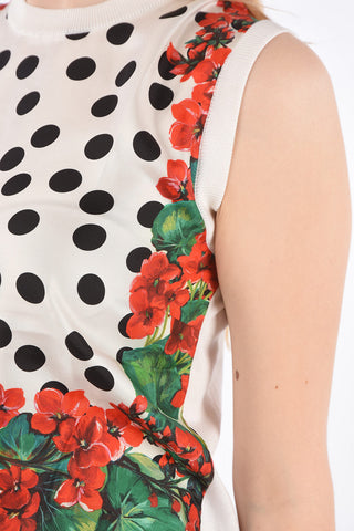 sleeveless Silk Polka dots sweater
