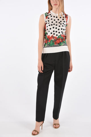 sleeveless Silk Polka dots sweater