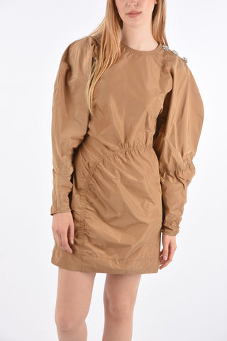 Ruffled Dress with Jewel Application