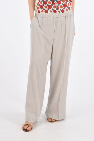 Pantaloni Palazzo con Tasche a Filo