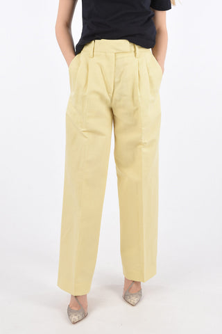 High Waist Linen and Cotton CAMINO Double Pleated Pants