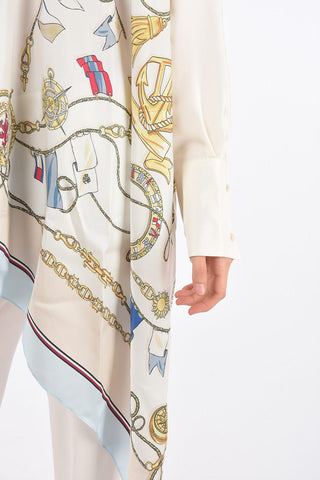 COLLECTION Foulard Printed Silk Oversized Shirt