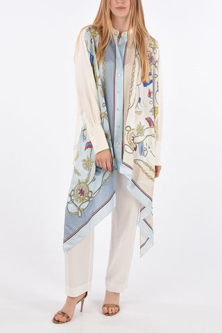 COLLECTION Foulard Printed Silk Oversized Shirt