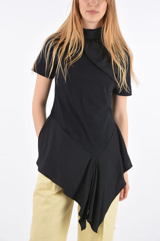 Top Asimmetrico con Collo Drappeggiato