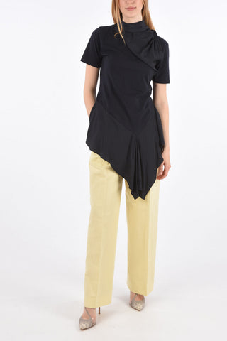 Top Asimmetrico con Collo Drappeggiato