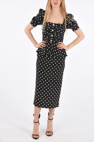 Polka Dot Dress with Jewel Buttons