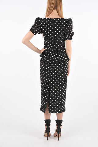 Polka Dot Dress with Jewel Buttons