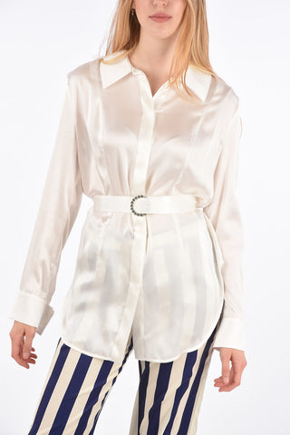 Camicia in Seta con Cintura Gioiello