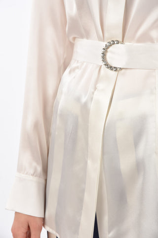 Camicia in Seta con Cintura Gioiello