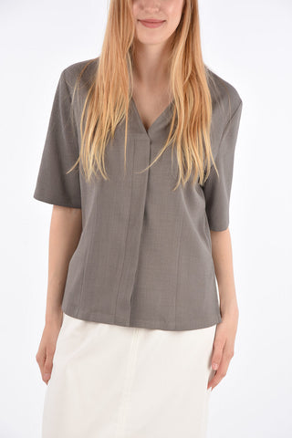 Short Sleeve V-Neck Blouse