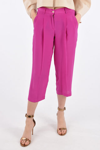 Double Pleat Cropped Pants