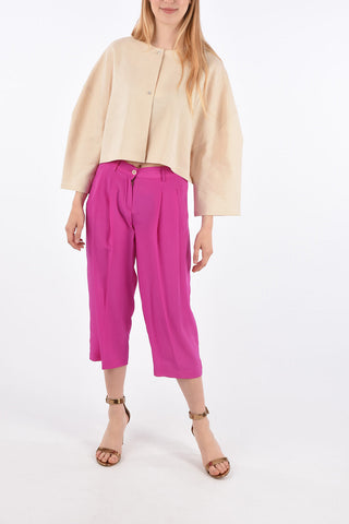 Double Pleat Cropped Pants