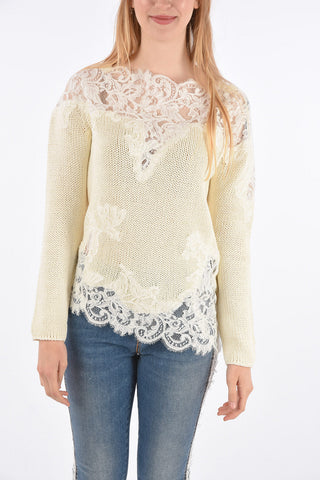 Crochet Sweater with Lace Details