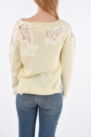 Crochet Sweater with Lace Details
