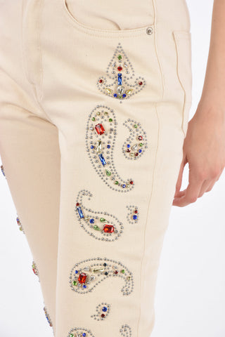Jeans with Jewel Applications