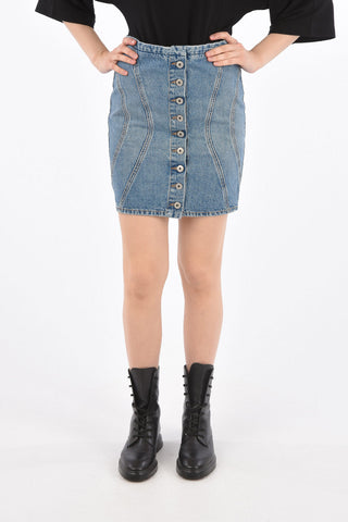 Denim Skirt with Buttons
