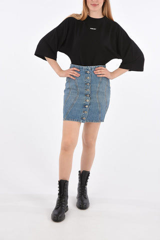 Denim Skirt with Buttons