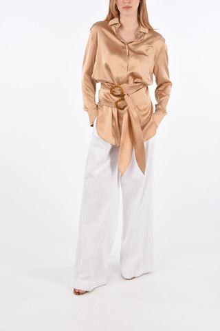 Silk Shirt with Double Belt