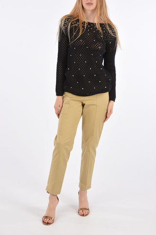 Mesh Sweater With Jewel Applications
