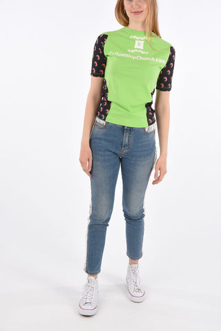 GREEN LINE Fluo Printed Crew-Neck T-Shirt