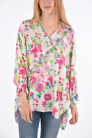 Asymmetrical Floral Blouse