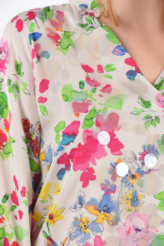 Asymmetrical Floral Blouse