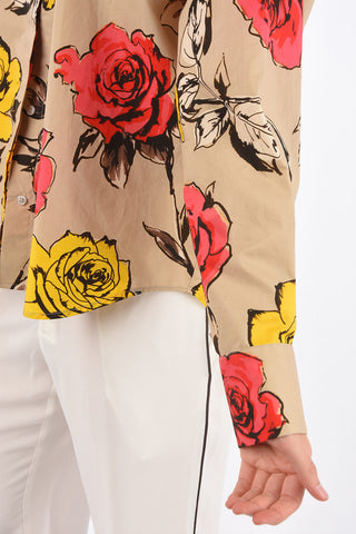 Floral Printed Hidden Closure Shirt