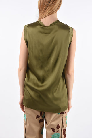 Embroidered Sleeveless T-Shirt