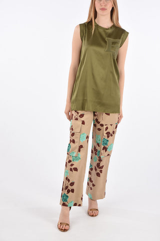 Embroidered Sleeveless T-Shirt