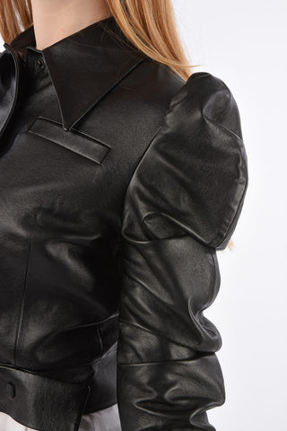 Faux-Leather Marie Sleeve Jacket