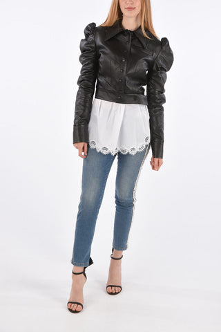 Faux-Leather Marie Sleeve Jacket