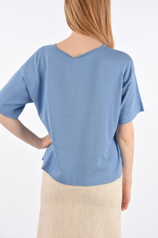 Short Sleeve Sweater with Lace Details